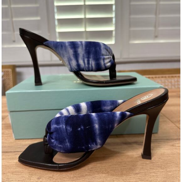 Brothers Vellies Togo Tie-Dye High-Heel Sandals Indigo Batik Textile Size 9 NIB - Picture 8 of 15